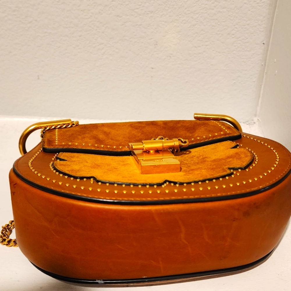 Chloe Suede smooth calfskin drew shoulder bag